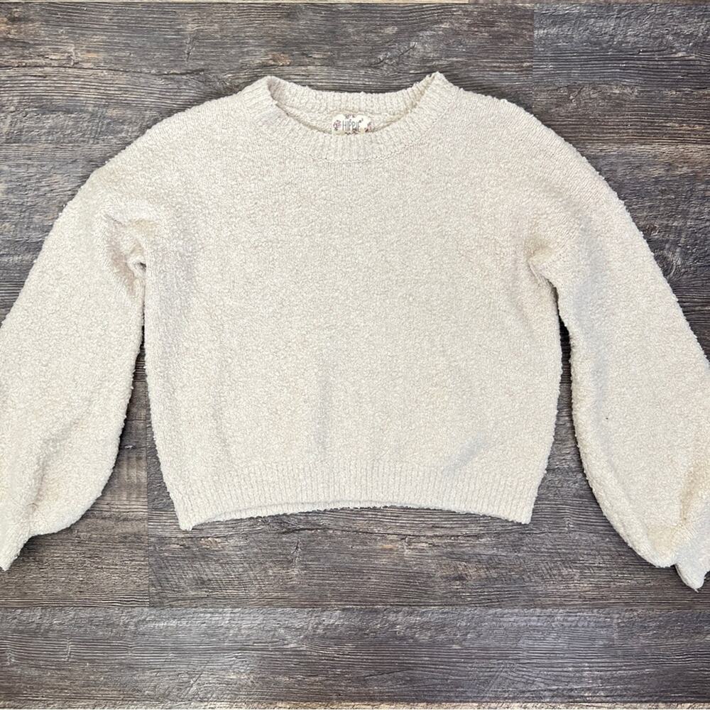 Hippie Rose beige cream bounce sweater size small S B135
